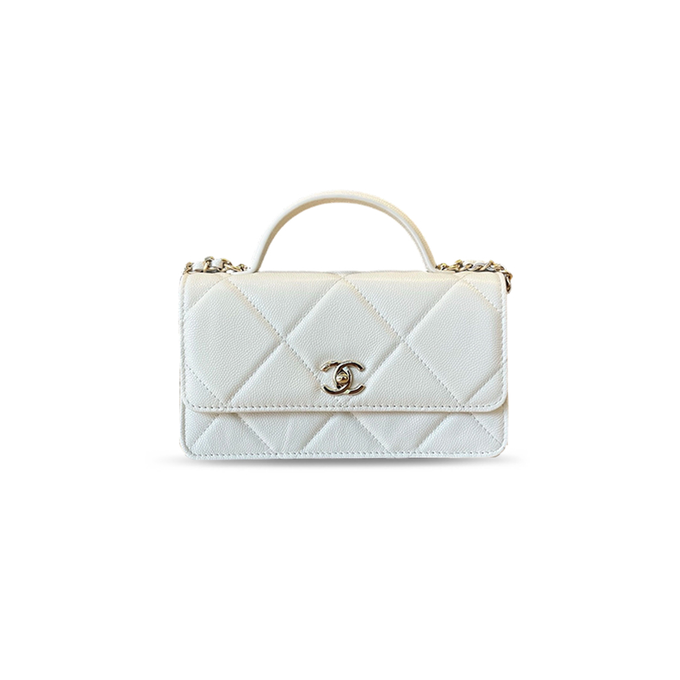 CHANEL 25K HANDLE WITH LARGE DIAMOND PATTERN CHAIN WOC A96171 (19*12*4cm)